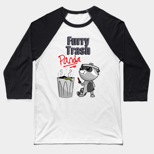 Furry Trash (Panda) Baseball T-Shirt by LBRCloud